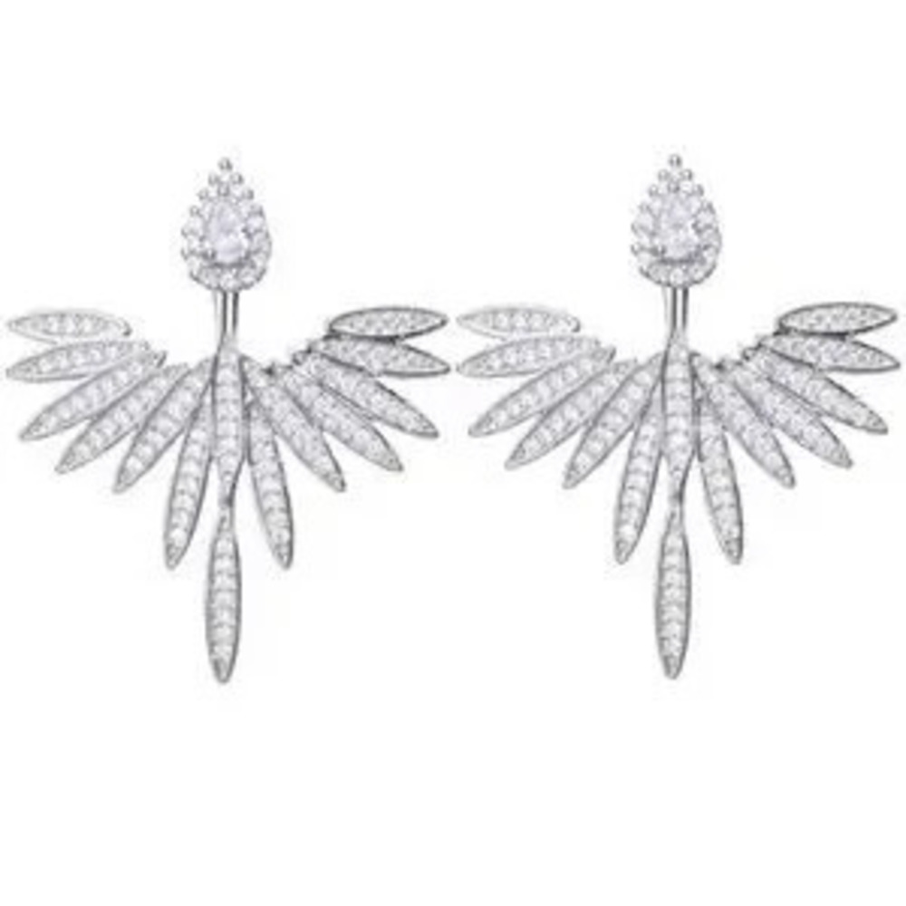 Elegant Silver Winged Earrings